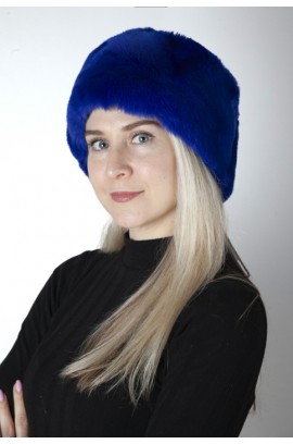 Blue rex fur hat